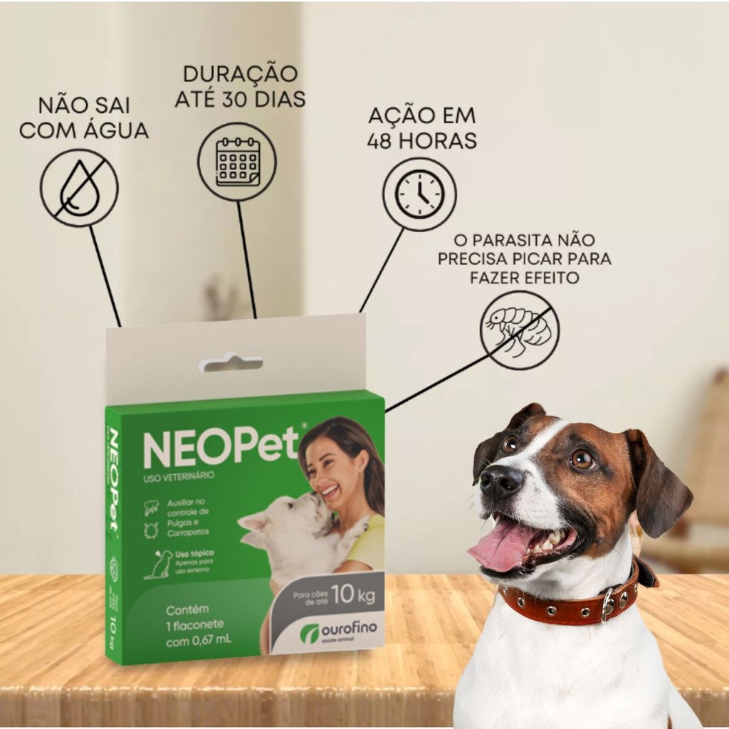 Detalhes do Antipulgas e Carrapatos Neopet 1,34ml Para Cães 10 a 20kg