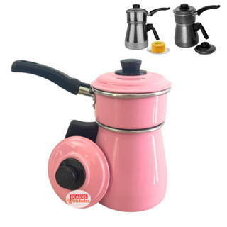 Cuscuzeiro DUPLEX 2 EM 1 Individual De Alumínio, Rosa Qraqueado e Polido em Oferta na Shopee