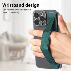 Suporte Universal Para Telefone Com Faixa De Pulso De Couro-Celular Punho De Dedo De Soquete Colado Traseiro