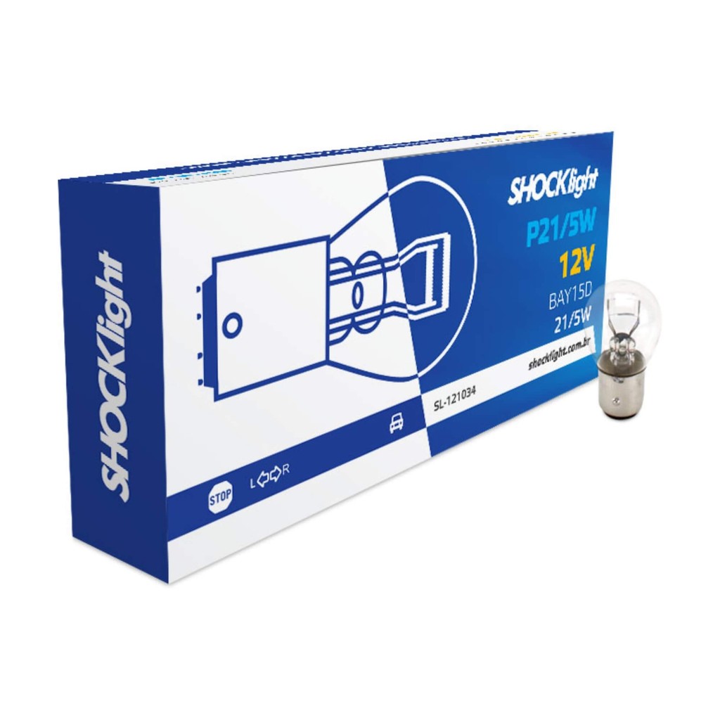 10x Lâmpada Automotiva 1034 12V 21/5W BAY15D 02 Polos Shocklight SL-121034 em Oferta na Shopee