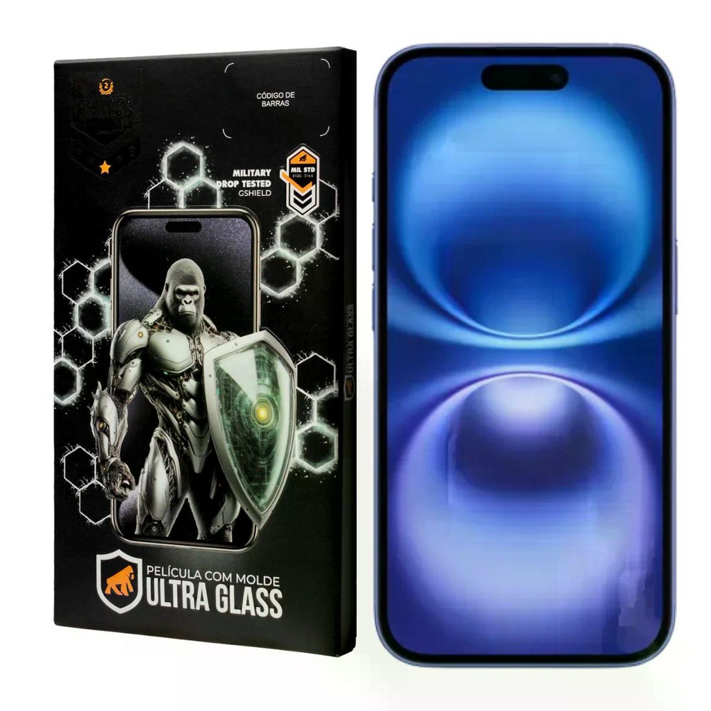 Película Ultra Glass Gshield p/ iPhone 16 – Vidro Duplo Temperado e Bordas Reforçadas em Oferta na Shopee