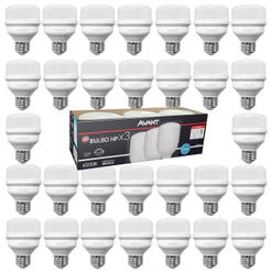 Kit 30 Lâmpada Bulbo 20w Soquete E27 Luz Branco Frio 6500K 127v 220v Led Avant
