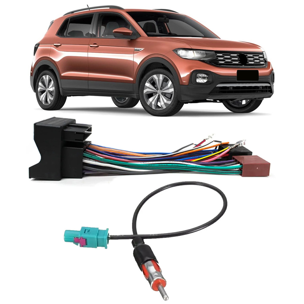 Kit Chicote de Ligação + Chicote Adaptador de Antena Vw T-Cross PCD