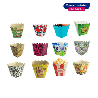 10 Cachepots de Papel Tamanho Médio - 13x13x8,5 | Temas Variados (Dino, Melancia, Fazendinha, Pipoca, Boteco, Onça...) em Oferta na Shopee