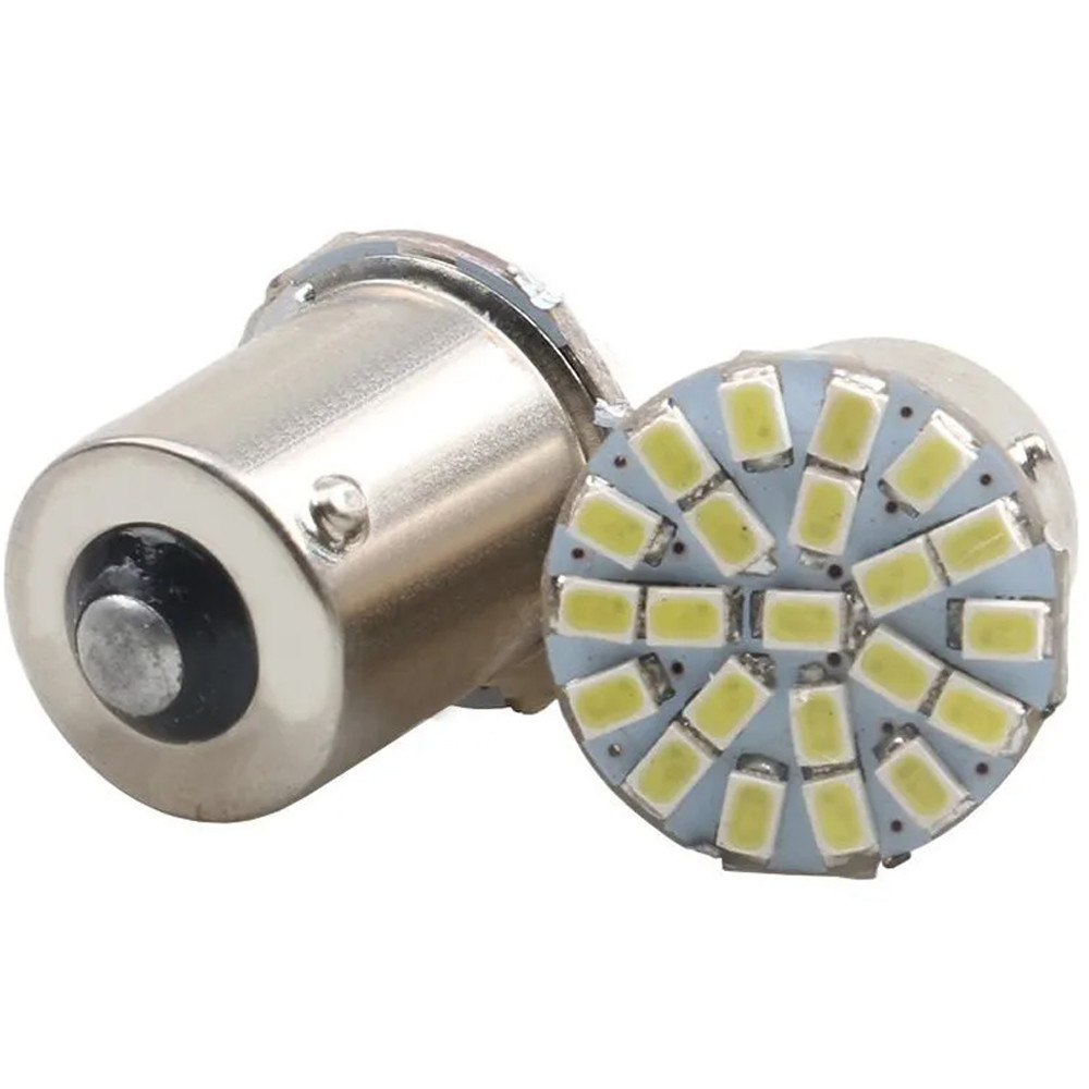 Lâmpada Um Polo P21W 1156 22 Leds SMD Super Branco Un · foto 2