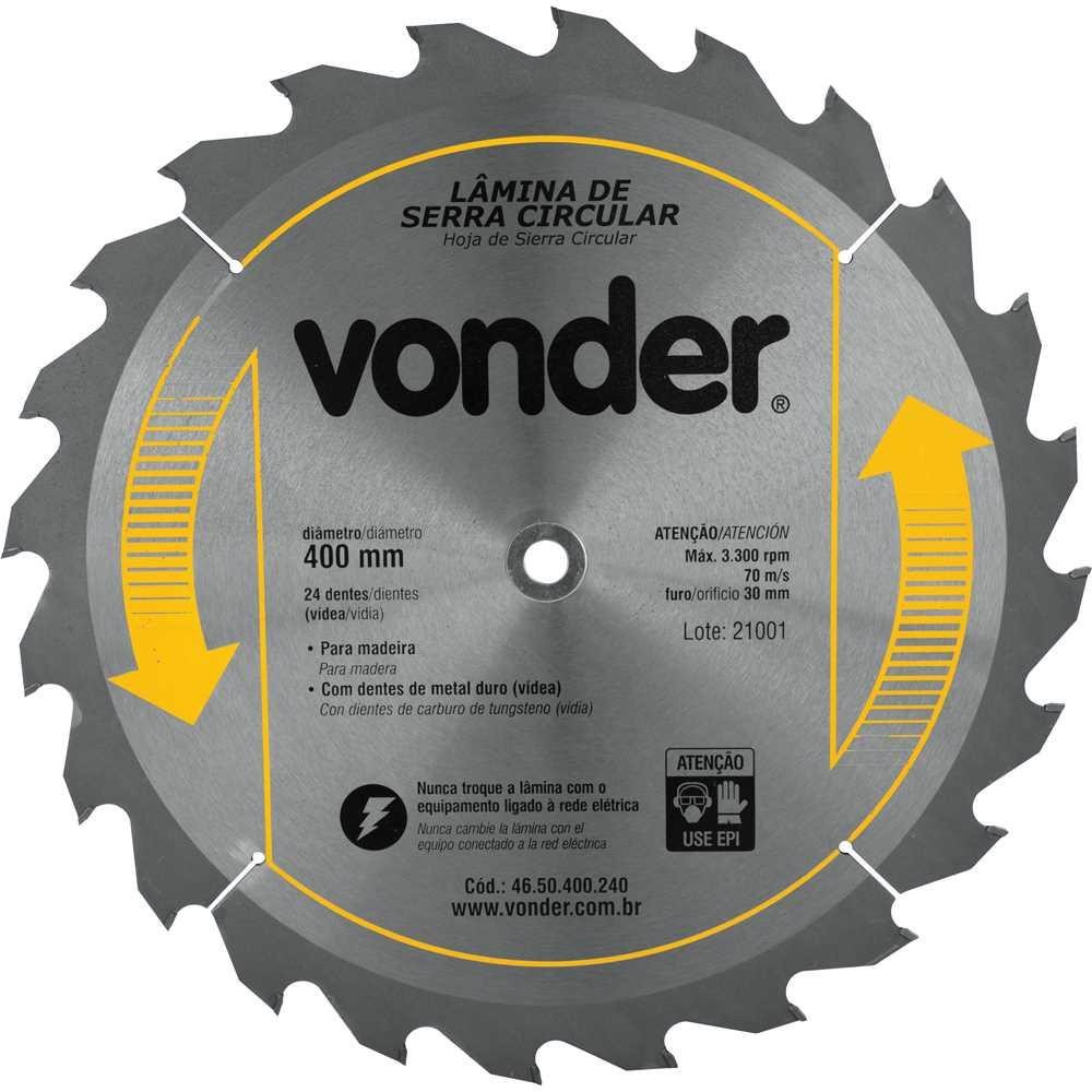 Serra Circular de Widea 16 POL 400 MM x 30 MM 24 Dentes VONDER em Oferta na Shopee