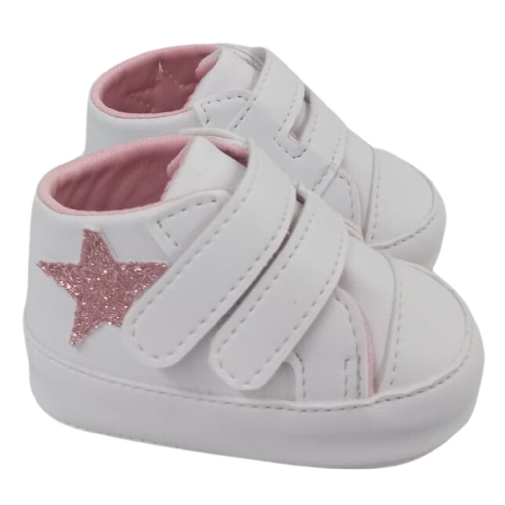 Sapatinho de bebe Tênis Infantil Lindo e Confortável Estrela Glitter em Oferta na Shopee