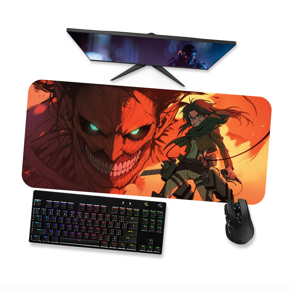 Mousepad ATTACK ON TITAN Mikasa Ackerman 1  Speed Costurado Mouse pad Gamer 90x40 70x30 80x40 60x40 45x40