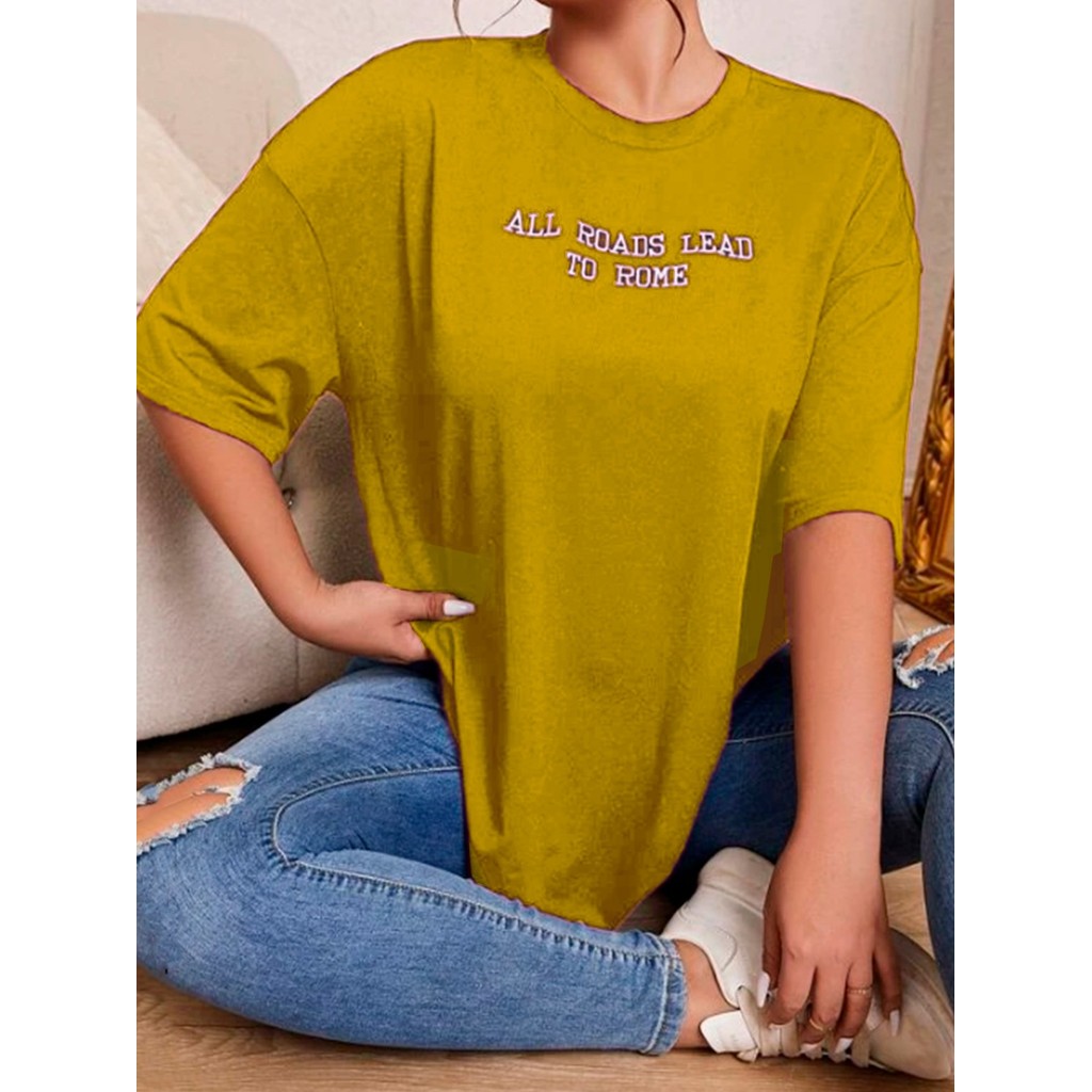 Camiseta Plus sizer Feminina Oversized Swag Estilo Moderno Urbano Caminho Blusa Streetwear Unissex