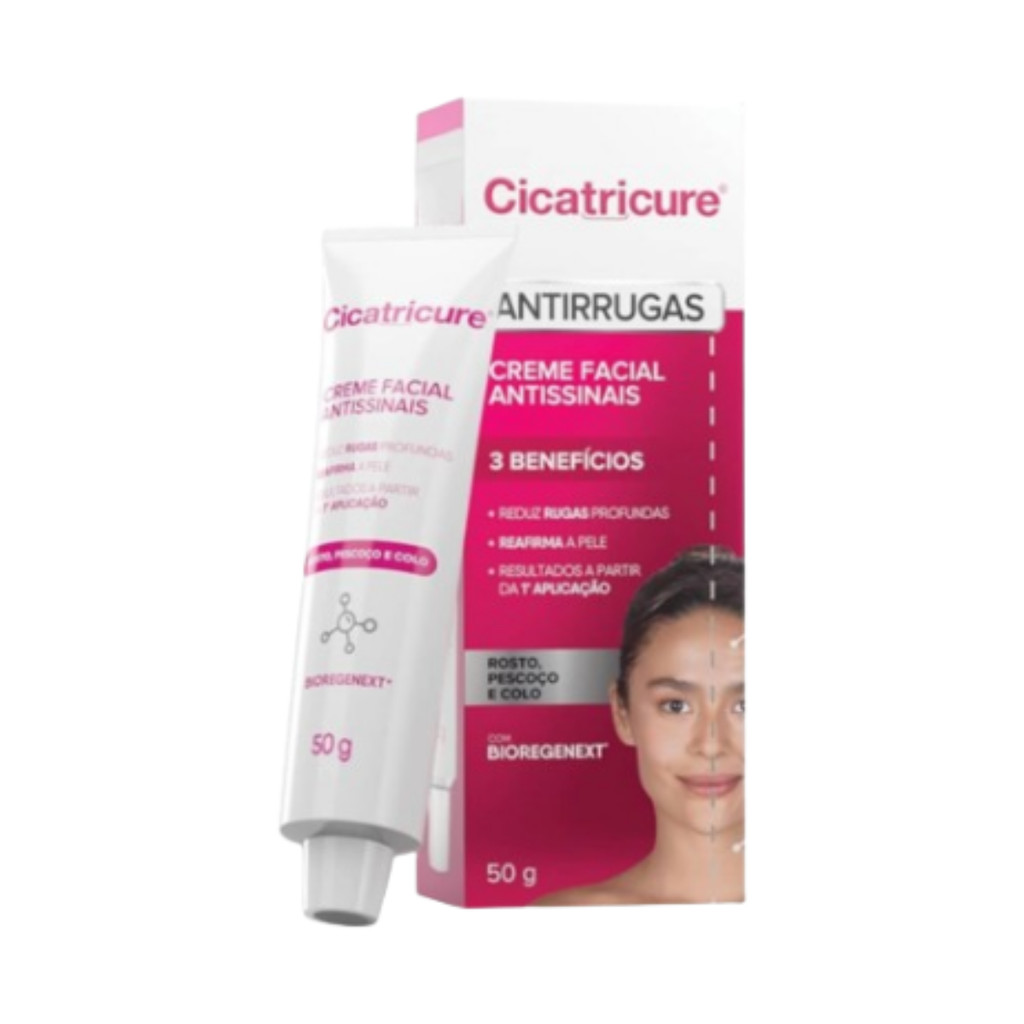 Cicatricure Antirrugas Antissinais 50g Com Bioregenext creme para rugas SEM FPS