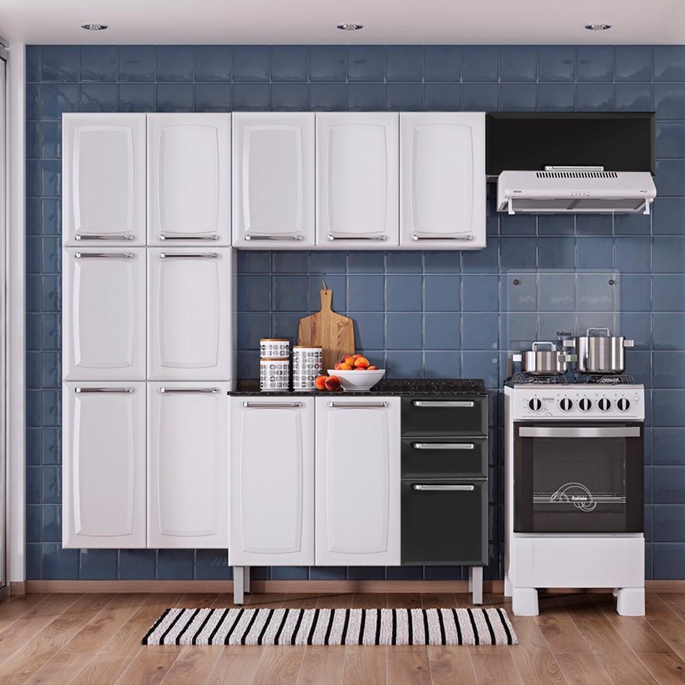 Cozinha Itatiaia Luce Compacta 4 Pecas Nicho Balcão Preto