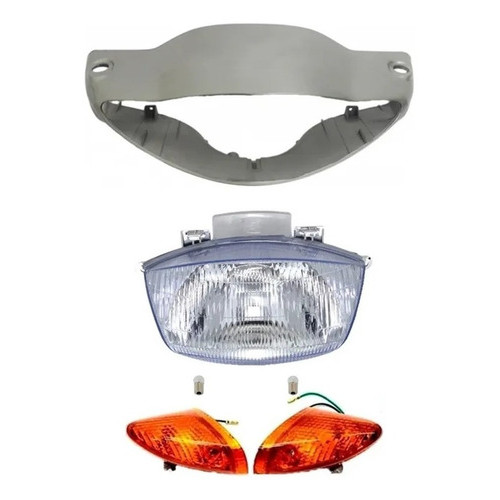 Carenagem Farol Bloco Pisca Dianteiro Prata  Biz 100 02..04