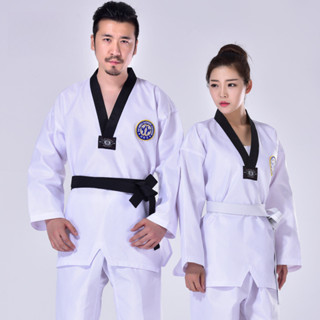 Grande praça Taekwondo terno terno / adulto crianças iniciante treinador treinamento terno / unisex com cinto em Oferta na Shopee