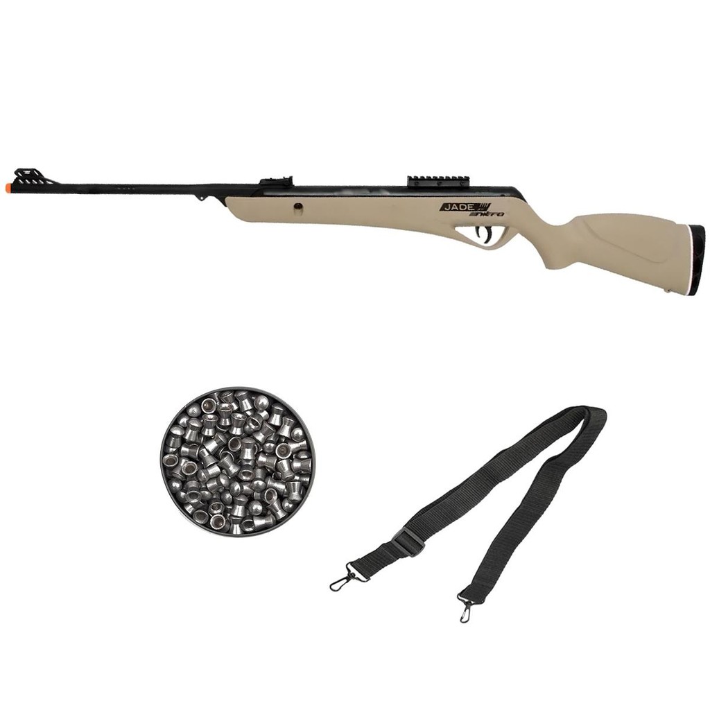 Carabina de Pressão Jade Pro Nitro Desert 5.5mm – CBC + Chumbo + Bandoleira em Oferta na Shopee