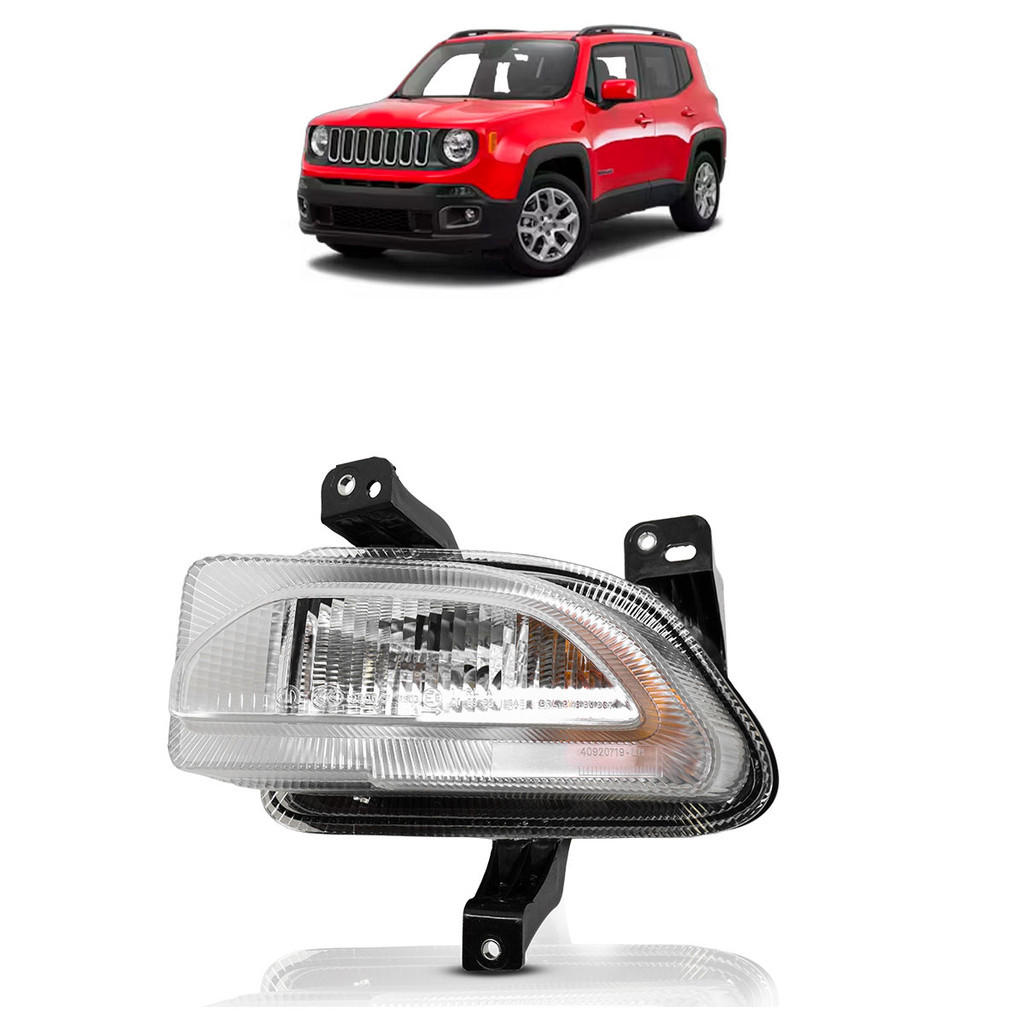 Farol Neblina Auxiliar Renegade 2015 2016 2017 2018 2019 2020 2021 2022 Superior Foco Manual Preto Lente Acrílico