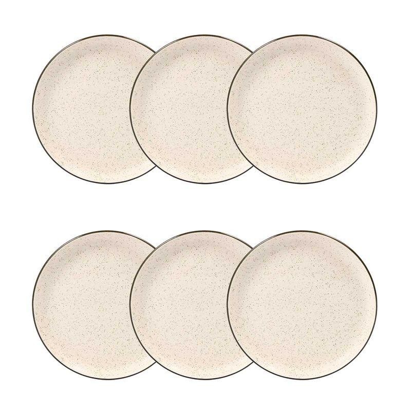 Jogo de 6 Pratos Sobremesa 20 cm Oxford Flat Duna em Oferta na Shopee