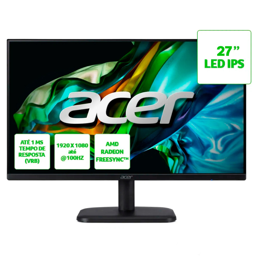 Monitor Gamer Acer 27" Full HD IPS 100Hz 1ms EK271 Bivolt em Oferta na Shopee