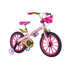 Bicicleta Infantil Aro 16" Princesas Disney Rodinhas Garrafinha Nathor - 101250160009