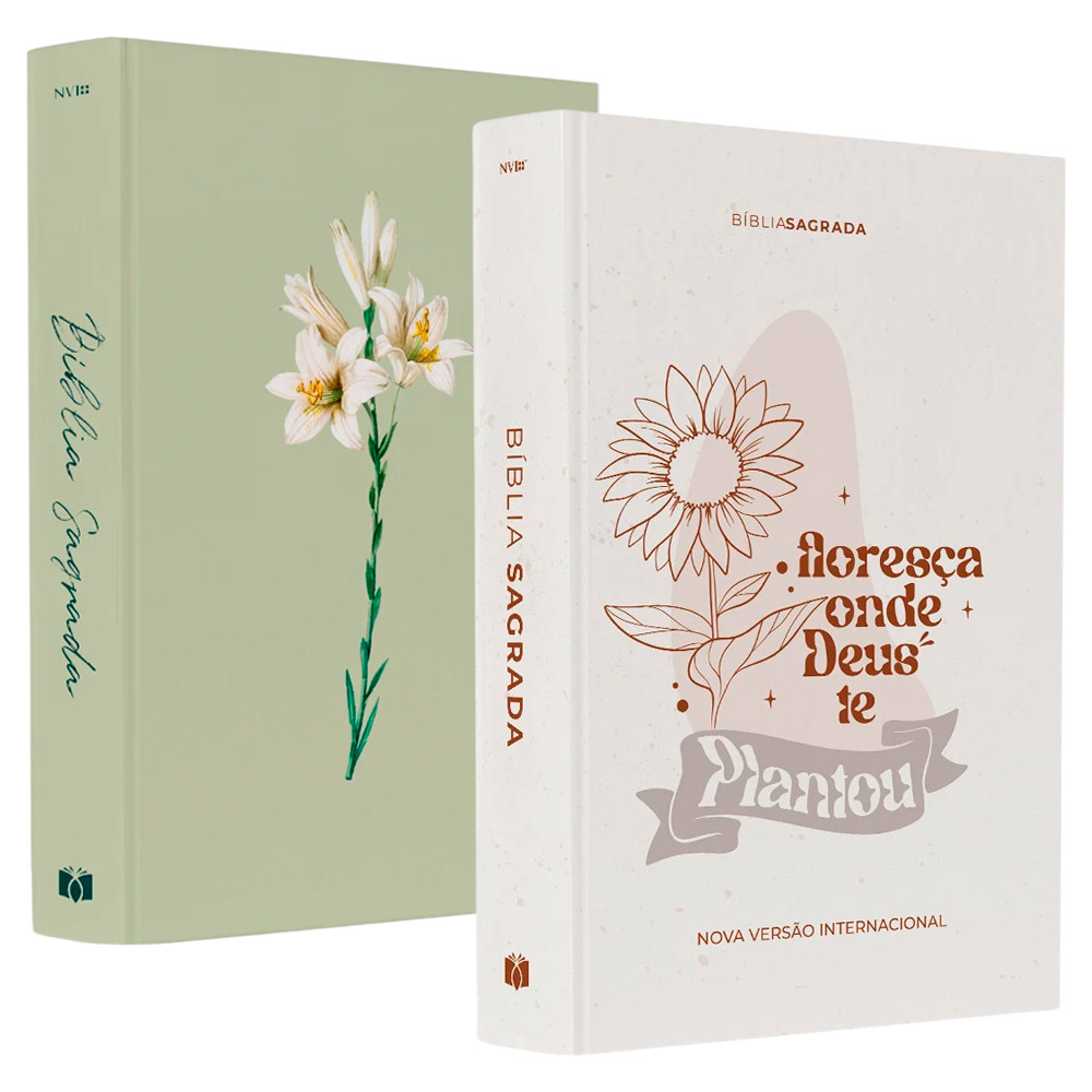 Box Bíblia Sagrada Lírios NVI Brochura + Bíblia Sagrada Floresça NVI -  Kit Florescer na Fé - Books & Magazines