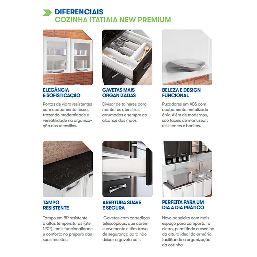Armário Aéreo de Cozinha Branco 2 Portas Gel New Premium