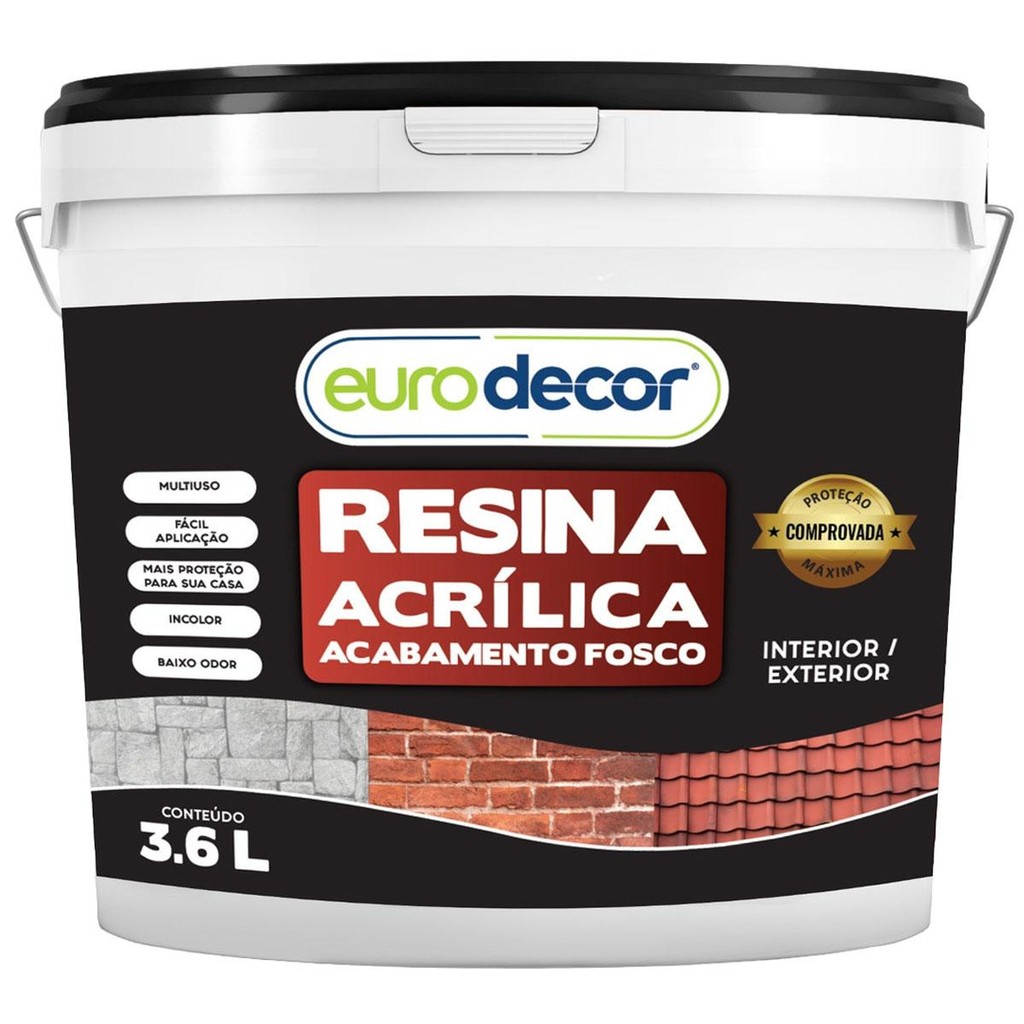 Resina Acrílica Incolor Eurodecor Fosca 3,6L em Oferta na Shopee