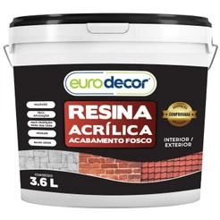 Resina Acrílica Incolor Eurodecor Fosca 3,6L