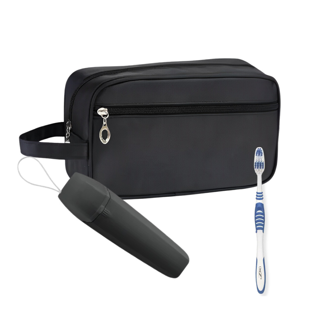 Nécessaire Premium Executiva Nylon com Porta Escova De Dente