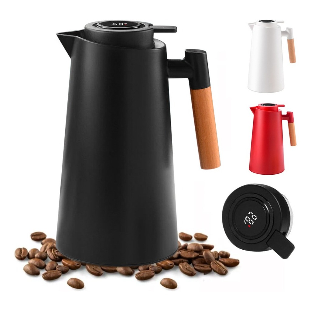 Garrafa De Cafe Térmica Vacuum Jug Com Termômetro Digital 1 Litro