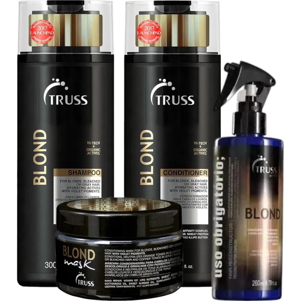 Truss Blond Shampoo + Condicionador 300ml + Mask Blond 180g + Uso Obrigatório Blond 260ml