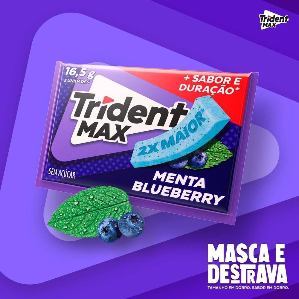 Goma de Mascar Trident Max Sabores c/14 - Adams · foto 2