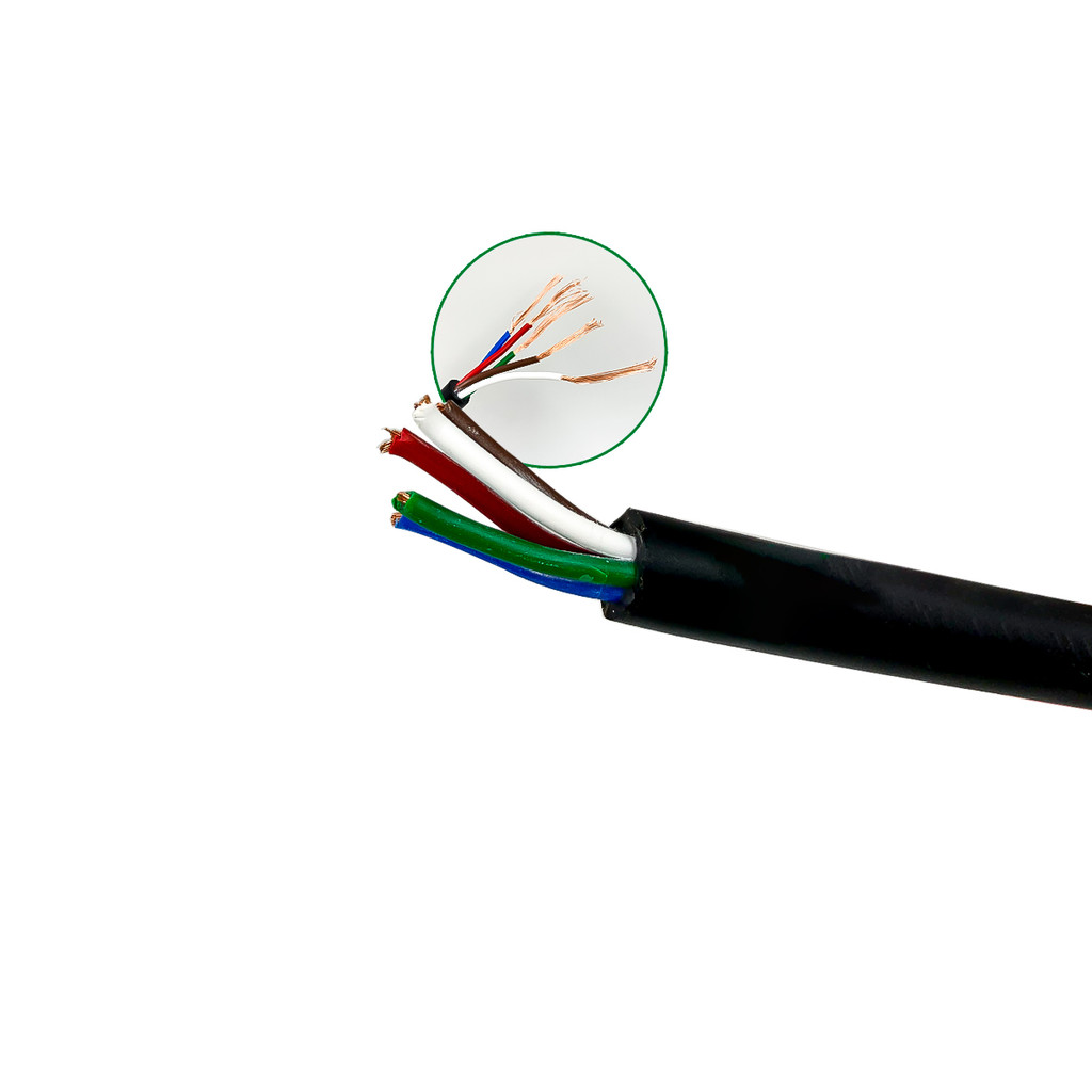 cabo flexivel manga pp 5x1mm 18Awg extensão automotivo 5m carretinha comando som blindagem led 3 vias