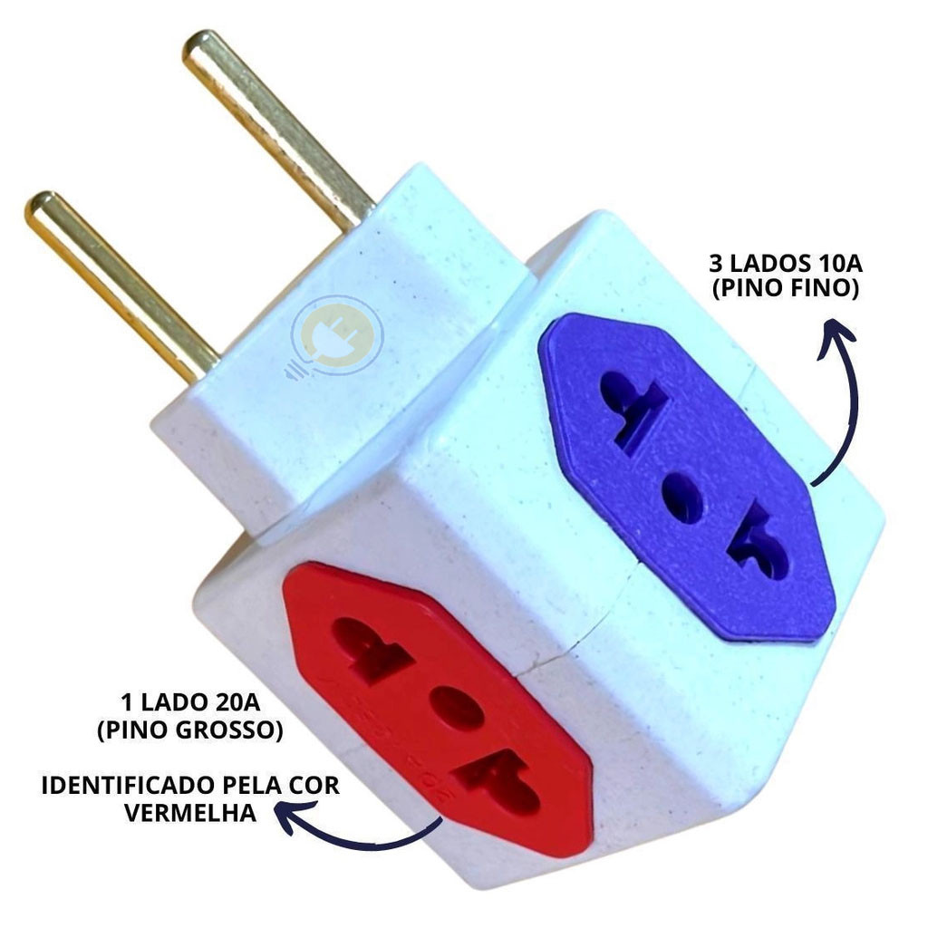 Adaptador de tomadas Cubo 4 Tomada MULTICOLORIDO Bejamin em Oferta na Shopee