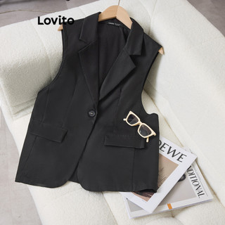 Lovito Blusa feminina casual com botões lisos na frente LNE57269 em Oferta na Shopee