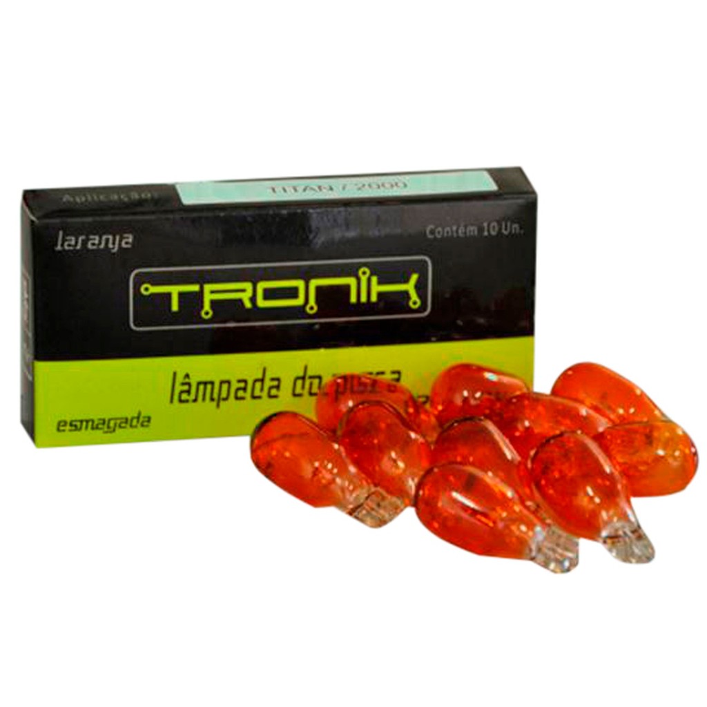 Lâmpada Pisca 12V 15W Base Vidro Laranja Tronik