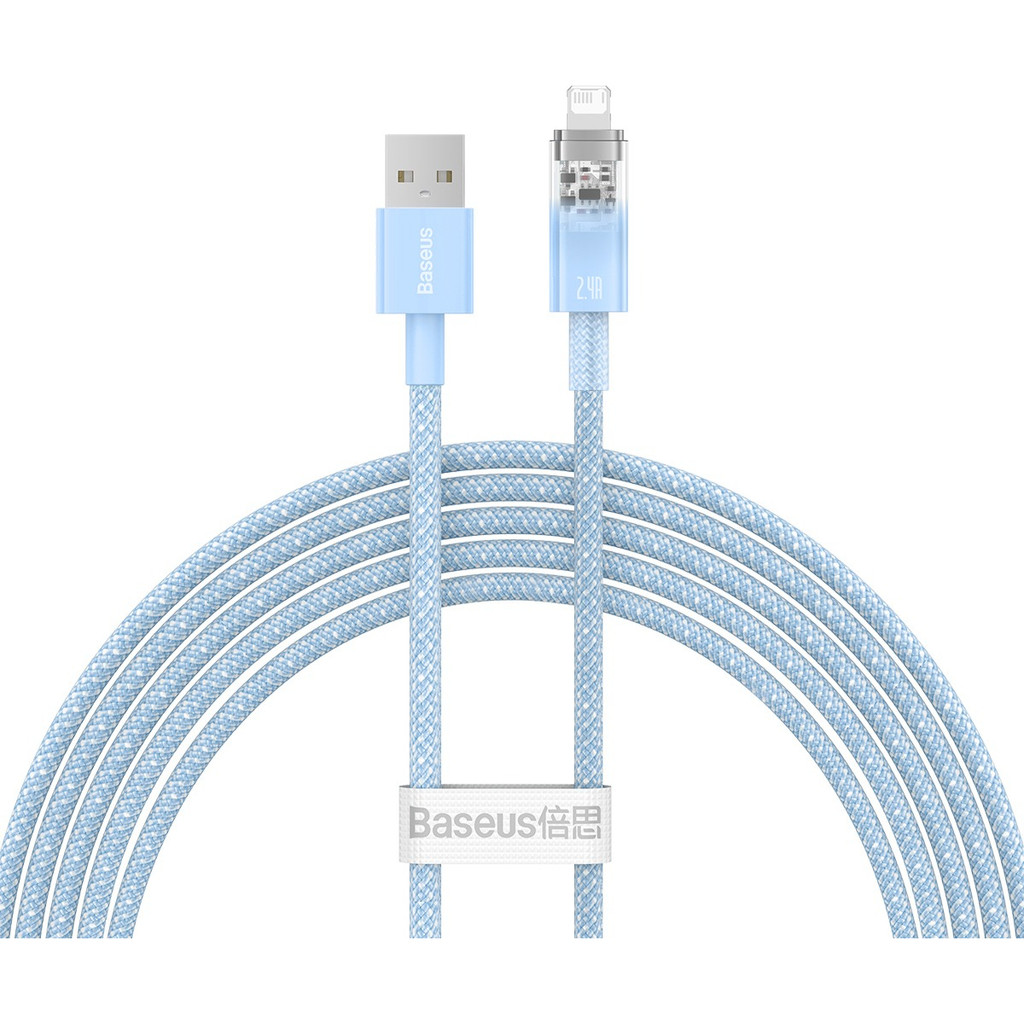Cabo Lightning Baseus Explorer Series Fast Charging 2.4A 2M Azul - Mobile & Gadgets