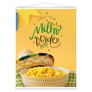 Banner em Lona Com Bastão 60x80cm - Milho Verde Com Manteiga em Oferta na Shopee