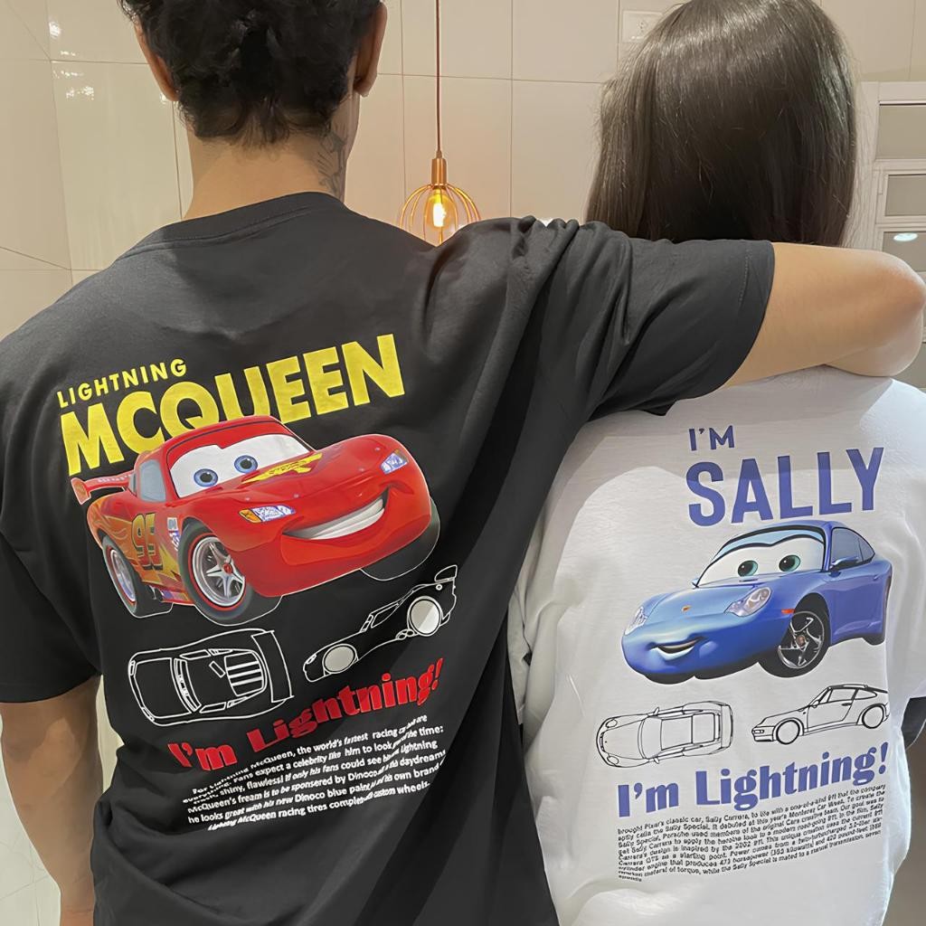 Kit Camiseta Casal Carros Relâmpago Mcqueen e Sally Camisa Algodão Camisas Unissex Novo Casual trendbox em Oferta na Shopee