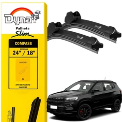 Jogo palheta parabrisa dianteiro Compass 2017 em diante Original Dyna Limpeza Precisa