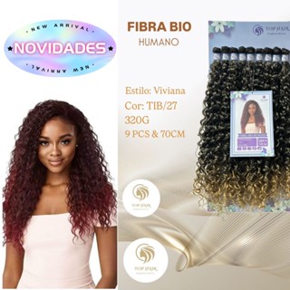 Cabelo Cacheado Vivian Fibra Bio Humano Macia com Colágeno 70cm 9Telas 320gr Top Hair VIVIANA em Oferta na Shopee