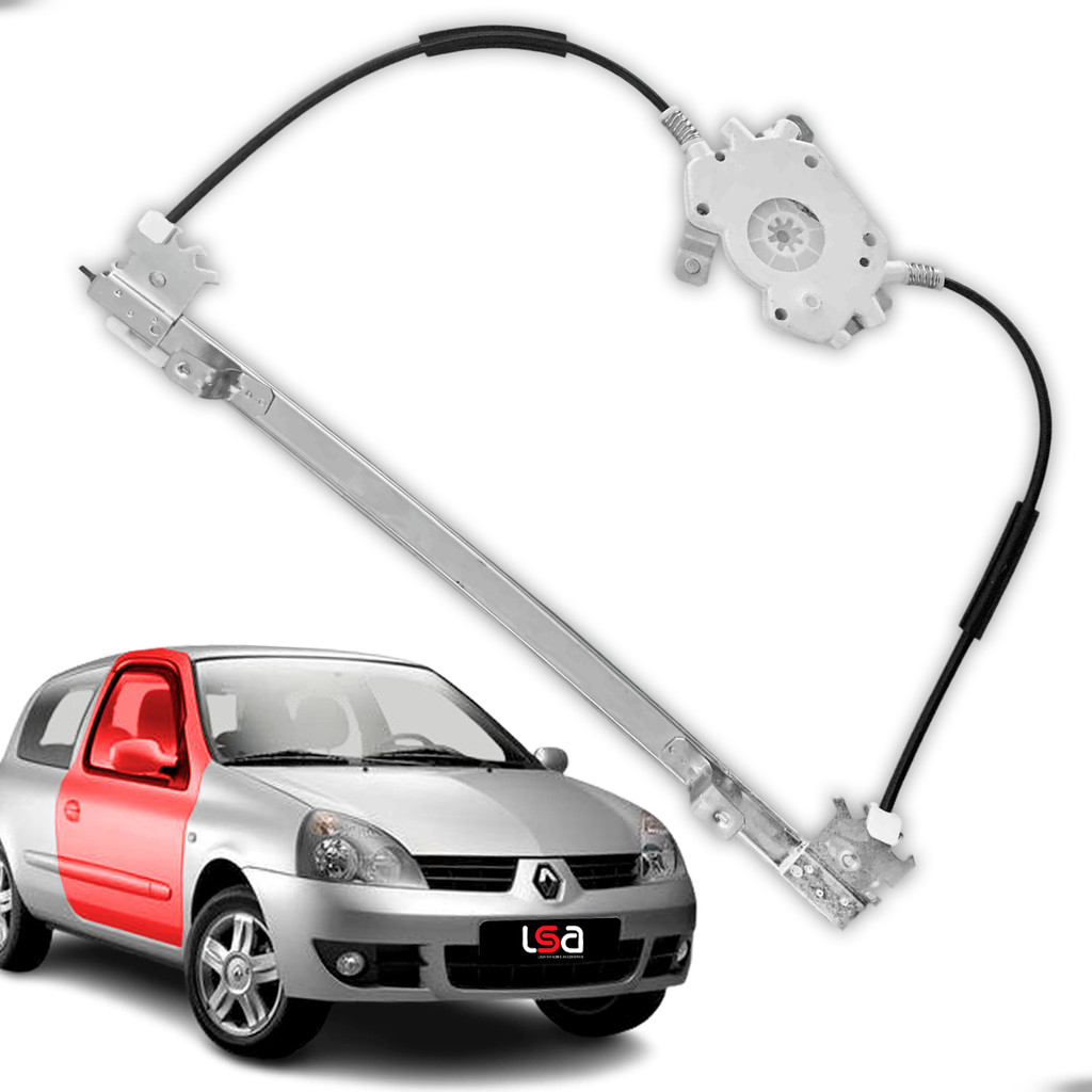 Máquina de Vidro Dianteira Direita Renault Clio 2 portas 1999-2016 Encaixe Motor Mabuchi Ideal para Reposição de peças