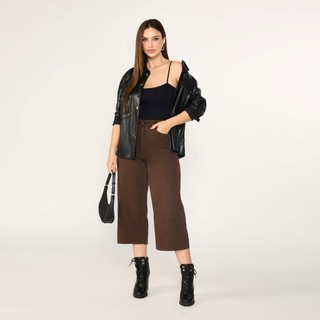 Calça Pantacourt Feminina Moda Midi Jeans Tendência Estação
