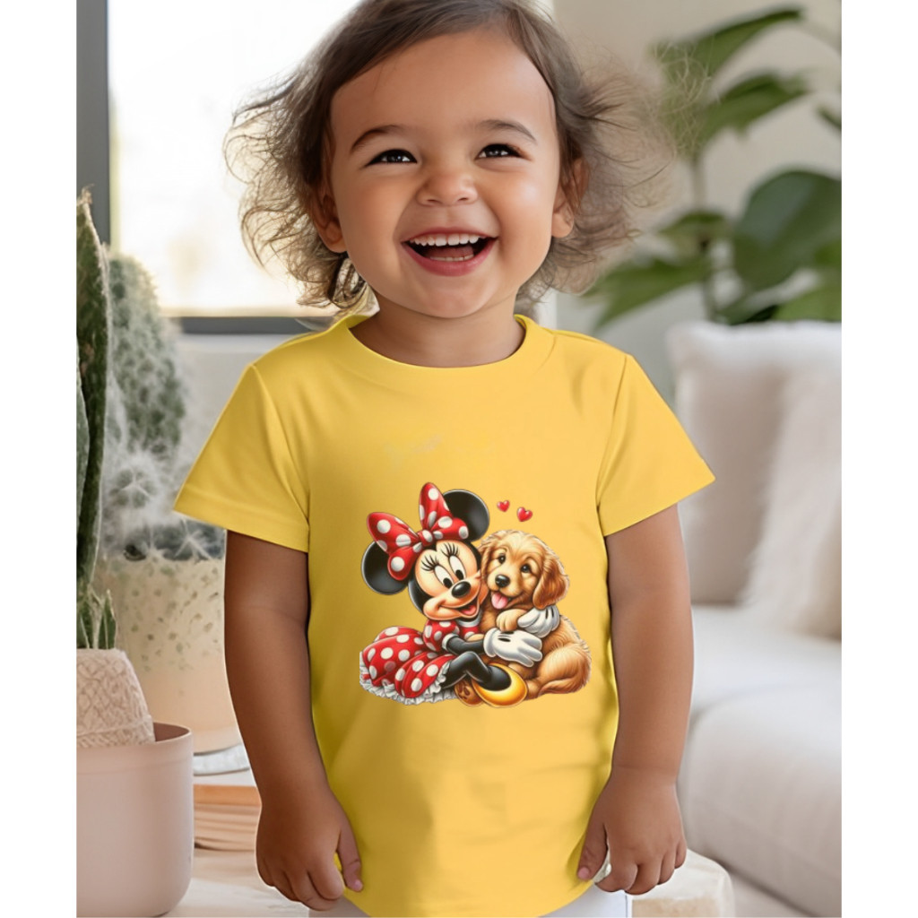 Camiseta Infantil Menina Estampa Personagens Algodão Premium Tendência Moda Kids