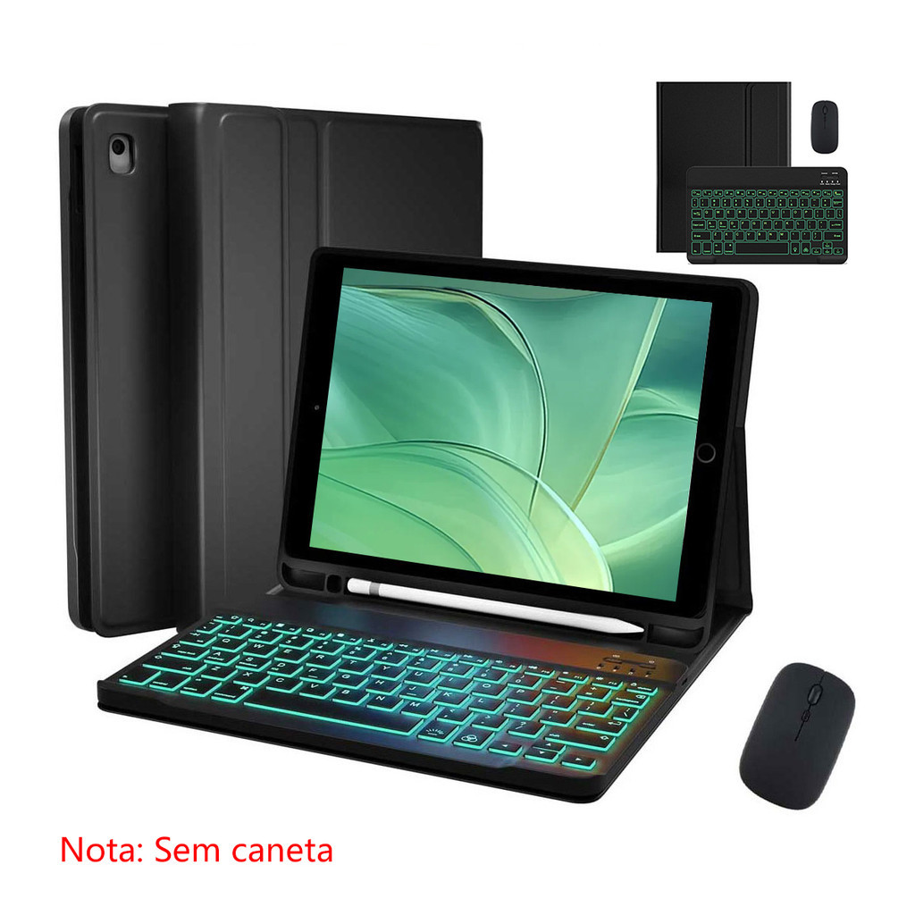 capa com teclado iluminado e mouse para Samsung Tab A7 A8 S6 lite S7 S8 S8 Ultra S7plus S8plus S7fe A9plus em Oferta na Shopee