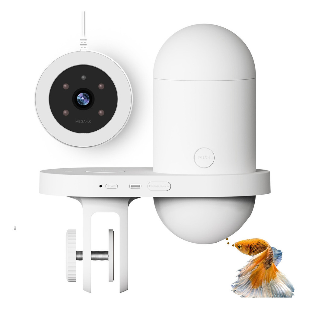 Alimentador Automático Dosador Comida Peixes E Câmera Newpet