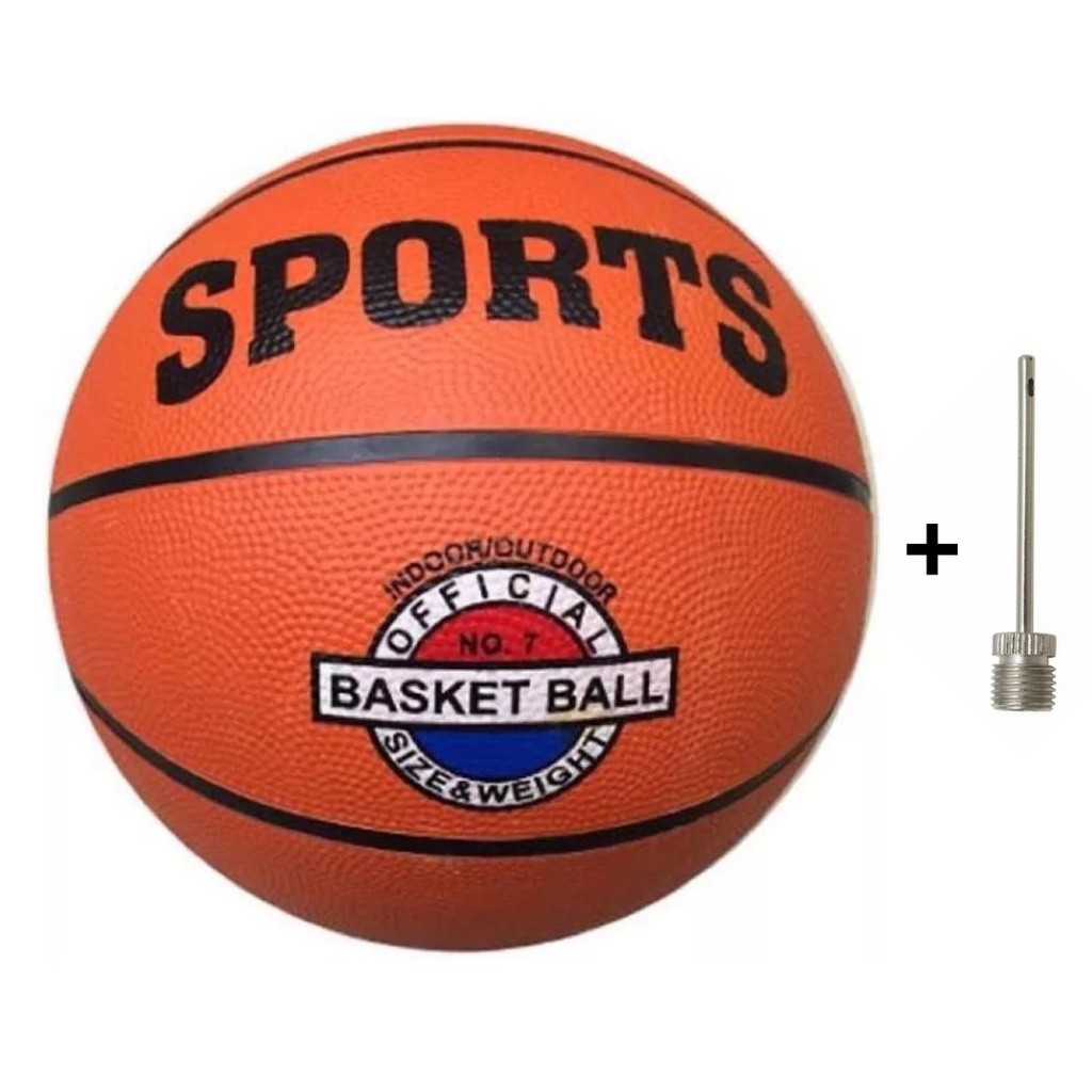 Bola de Basquete tamanho oficial Nº7 COM BICO AGULHA DE ENCHER