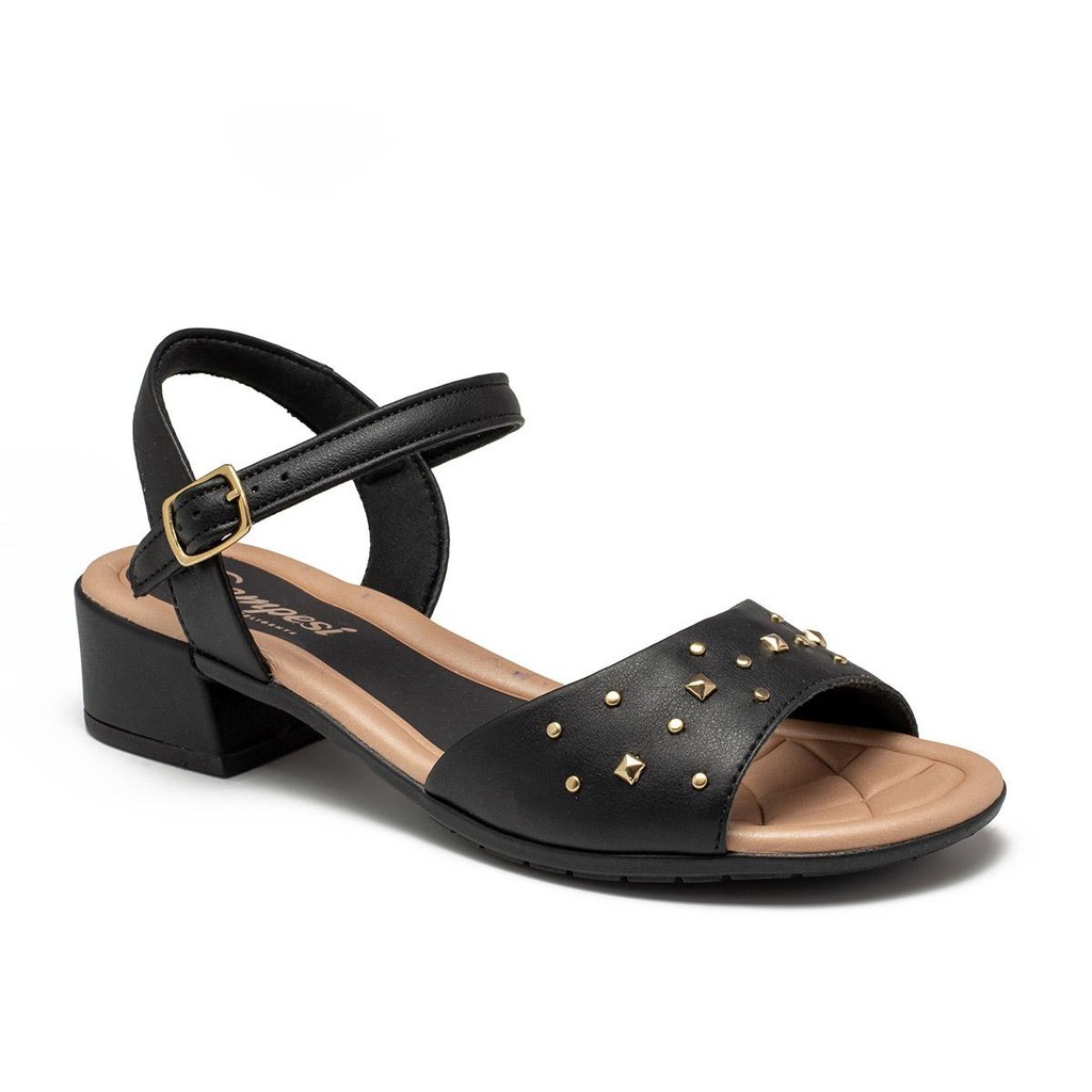 Sandália Campesí de Salto Bloco CP651 em Oferta na Shopee