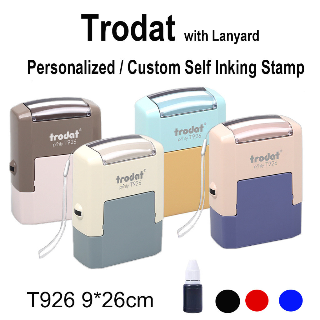 TRODAT T926 Macaroon [tinta livre] com cordão personalizado Auto tinta carimbo personalizado/assinatura posição carimbo em Oferta na Shopee