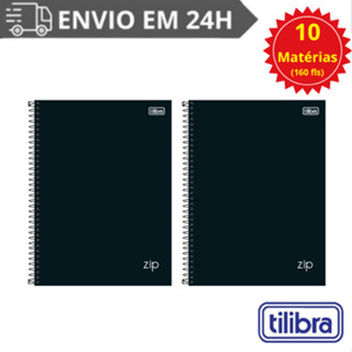 KIT 2 Caderno 10 Matérias Universitário Zip Preto 160 Folhas Tilibra Qualidade Capa Dura Espiral em Oferta na Shopee