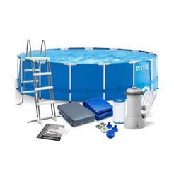Piscina Estrutural 16.805 Litros Intex Completa Com Bomba Filtrante, Escada e Capa
