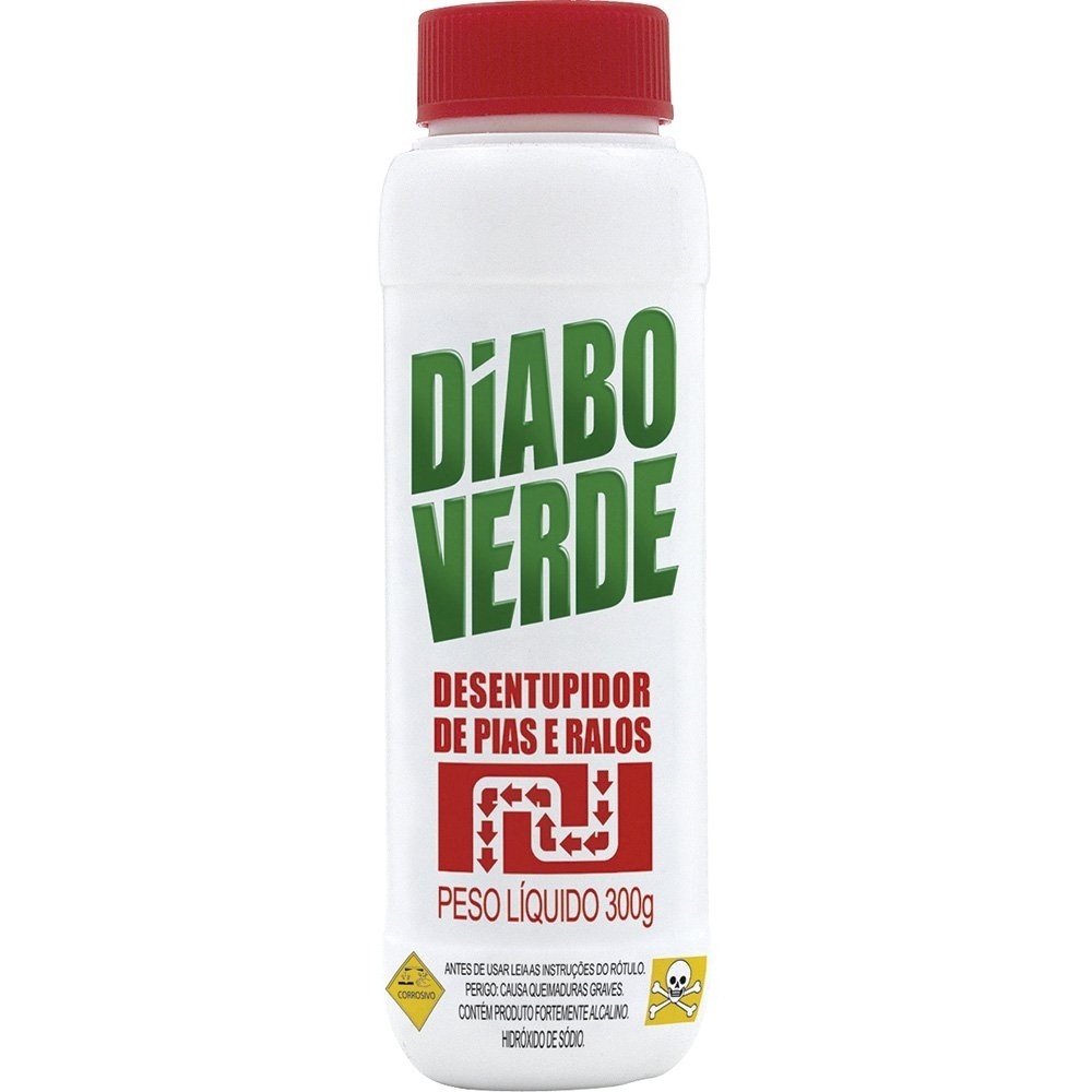 Diabo Verde Desentupidor De Pia Granulado 300gr - Embalagem c/ 6 Unidades em Oferta na Shopee